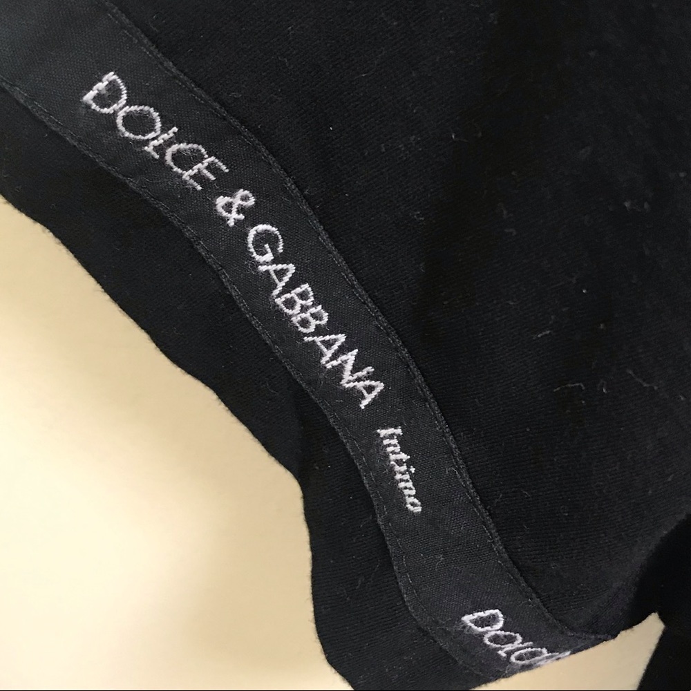 Dolce & Gabbana D&G Logo Vintage 90s L Top T Shirt Stretch Long Tunic Black Goth - Picture 13 of 16
